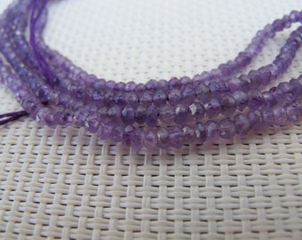 2-3mm Amethyst Faceted Roundel Beads S522