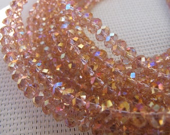 5x6mm Pink Quartz Faceted Roundel Beads S358