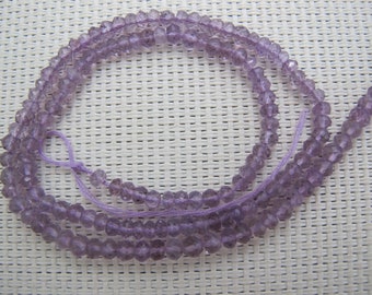 2x3mm Amethyst Faceted Roundel Beads S568