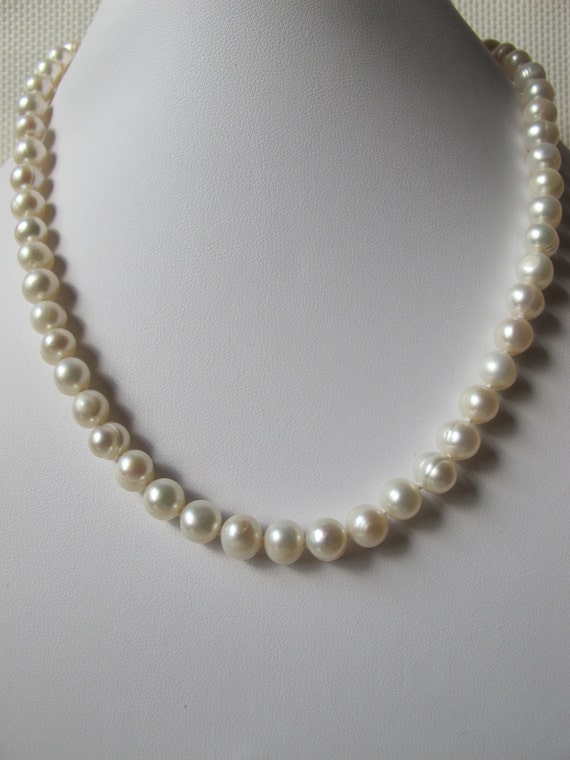 NEW 6-7MM WHITE Cultured FRESHWATER RICE PEARL NECKLACE 18/" AAA