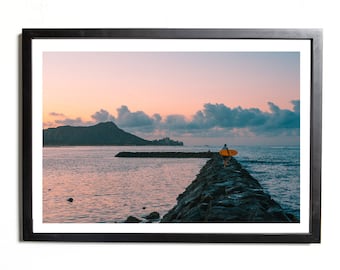 Hawaii Diamond Head Surfer Print - Original Limted Edition