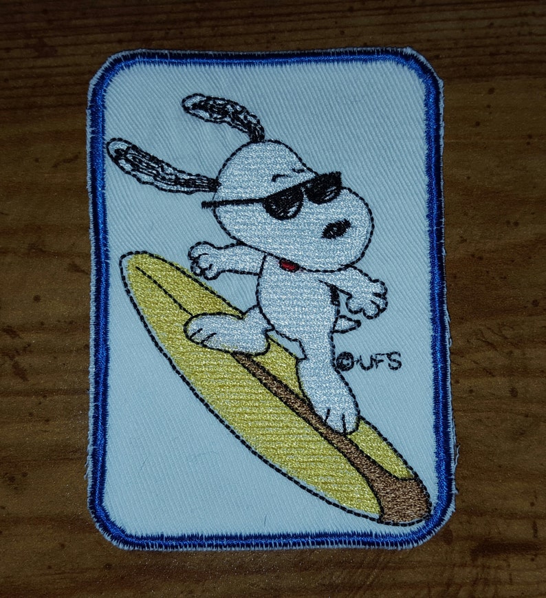 Car Racing and Surfing Peanuts Snoopy Iron On Patches Fishing