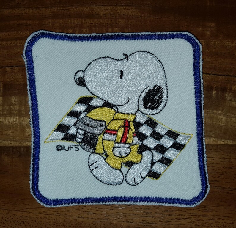 Car Racing and Surfing Peanuts Snoopy Iron On Patches Fishing