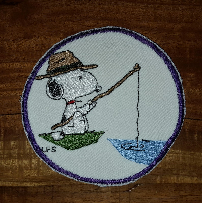 Car Racing and Surfing Peanuts Snoopy Iron On Patches Fishing