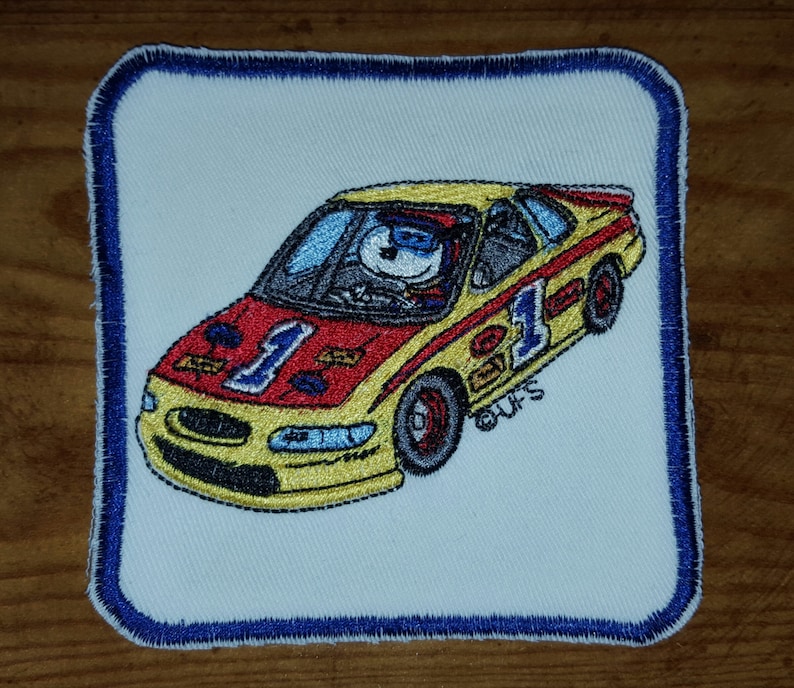 Car Racing and Surfing Peanuts Snoopy Iron On Patches Fishing