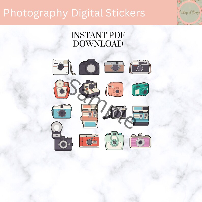 Instant Download Camera Digital Stickers Cameras Hobbies Etsy
