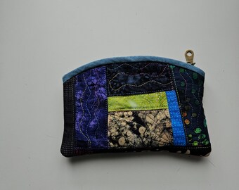 Small Handmade Makeup Cosmetic Unique Patchwork Quilted Bag Purse