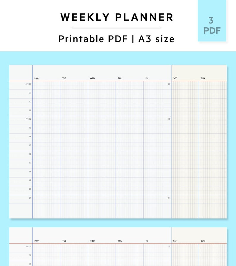 Weekly Calendar Printable Calendar Weekly Program Weekly Printable Weekly Planner A3 paper sizing photograph relating to Printable Day Calendar identify Weekly Calendar Printable Calendar Weekly Routine Weekly Printable Weekly Planner A3 paper dimension