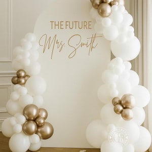 The Future Mrs Vinyl | Personalized Bridal Shower Backdrop for Engagement Party or Bride-to-Be Event Display (Decal Only)