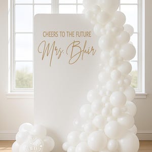 Cheers to the Future Mrs Decal | Personalized Bridal Shower Backdrop Vinyl Sticker | Future Mrs (Name) Party Decor (Decal Only)
