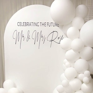 Future Mr & Mrs Vinyl | Custom Name Backdrop Display for Bridal Shower, Engagement Party, or Bride-to-Be Celebration (Decal Only)
