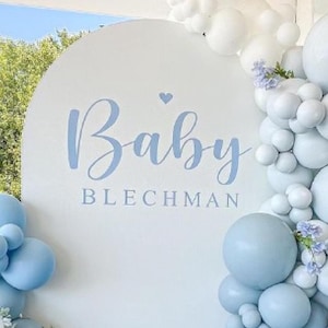Baby Shower Personalized Name Gender Reveal Decal for Balloon Arch | Baby Shower Party Gender Reveal Decorations Decor | Baby Shower Ideas