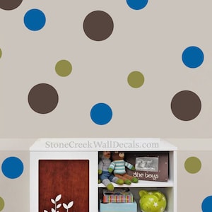 Polka Dot Wall Decals Set of Polka Dots Peel and Stick Dots Nursery Polka Dots Bedroom Wall Dots Wall Stickers Polka Dots Party Decor Vinyl