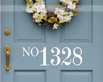 Front Door Number Decal Vinyl Number Door Decal Custom House Number Decal Door Decor Home Decor Porch Decor Home and Living Vinyl Decal