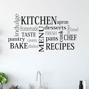 Kitchen Wall Decal Kitchen Decor Kitchen Subway Wall Decal Kitchen Art Kitchen Dining Room Wall Decal Wall Decor Kitchen Subway Art