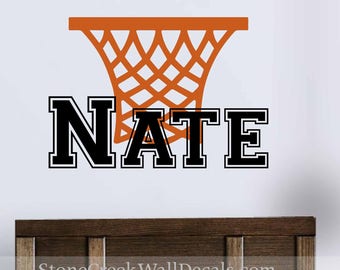Personalized Name Wall Decal | Basketball Wall Decal | Custom Sports Wall Decal | Sports Bedroom Wall Decal | Bedroom Decal for Boys N084