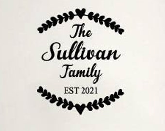 Personalized Family Established Wall Decals | Family Wall Decal | Personalized Decals for Walls | Name Wall Decals | Farmhouse Decal N050