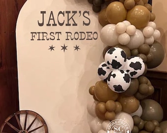 My First Rodeo Decorations Boy-239Pcs Cowboy Blue And Brown Balloon - View #7