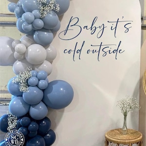 Baby It’s Cold Outside Vinyl Decal | Winter Baby Shower Sign | Snowflake Backdrop Sticker | Gender Neutral Party Decor (Decal Only)