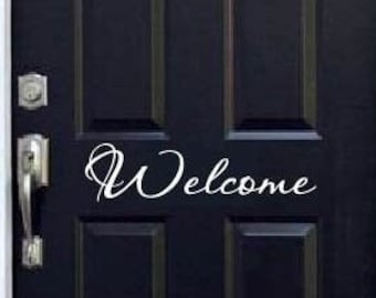 Welcome Door Decal -Front Door Decal - Welcome Vinyl Decal  - Front Door Sticker -Front Door Vinyl Decal - Welcome Door Sign