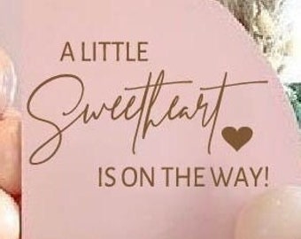 A Little Sweetheart is on the Way Valentine Baby Shower Party Decal Sign Decorations | Gender Reveal Girl or Boy Baby Shower Decal Sign