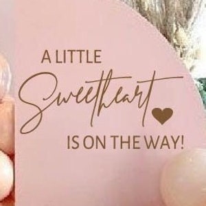 A Little Sweetheart is on the Way Valentine Baby Shower Party Decal Sign Decorations | Gender Reveal Girl or Boy Baby Shower Decal Sign