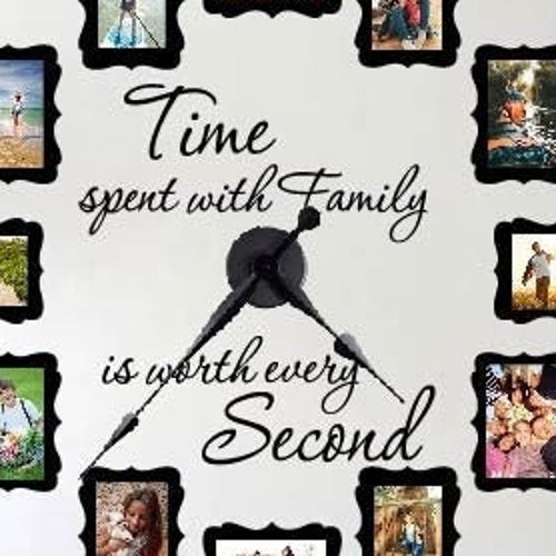 Time Spent With Family Clock Decal Large FAMILY PHOTO Wall Etsy
