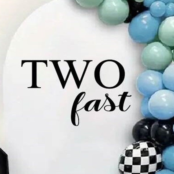 Two Fast Birthday Racing Decal | Race Car 2nd Birthday Decorations Little Boy | Race Car Driver TWO Fast | Turning Two Race Car Birthday