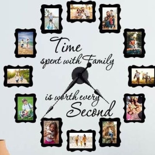 Time Spent With Family Clock Decal Large FAMILY PHOTO Wall Etsy