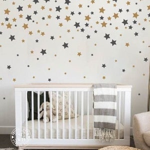 220 Star Wall Decals, Vinyl Wall Decals, 2 Color Star Wall Stickers, Nursery Wall Decal, Nursery Wall Stickers, Stars Wall Decal, Star Decal
