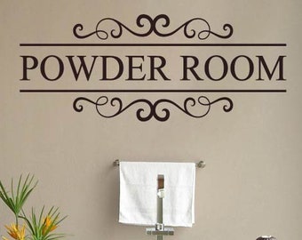 Powder Room Decal  Bathroom Wall Decor  Restroom Wall Decal  Powder room Bathroom Wall Decals  Bathroom Wall Art Decor