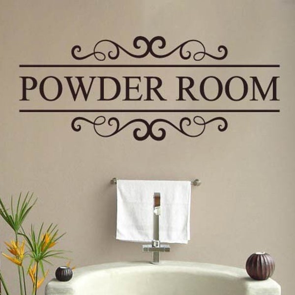 Powder Room Decal  Bathroom Wall Decor  Restroom Wall Decal  Powder room Bathroom Wall Decals  Bathroom Wall Art Decor