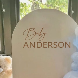 Personalized Baby Shower Last Name Party Decal | Gender Reveal Decal for DIY Party Sign | Baby Shower Party Decorations and Decor