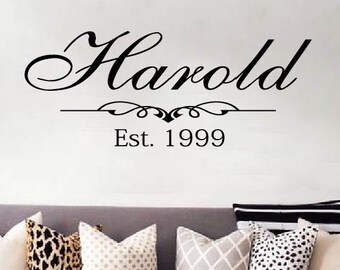 Personalized Family Established Wall Decals | Family Wall Decal | Personalized Decals for Walls | Name Wall Decals | Family Established N056