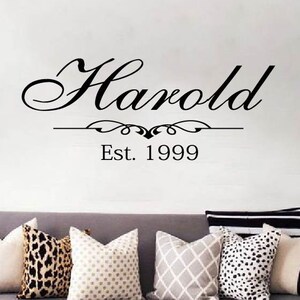 Personalized Family Established Wall Decals | Family Wall Decal | Personalized Decals for Walls | Name Wall Decals | Family Established N056