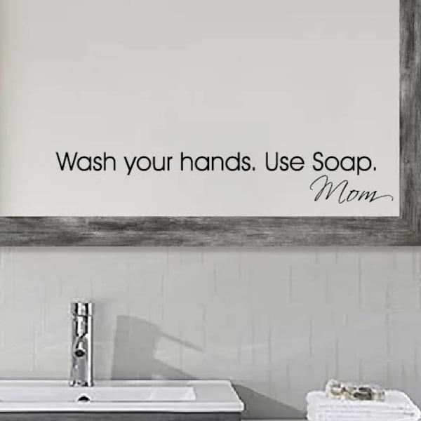 Wash Your Hands Use Soap Bathroom Wall Decal Bathroom Wall Decals  Bathroom Quotes Bathroom Wall Art Quotes Decor Bathroom Wall Decor