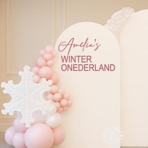 Custom Name Winter ONEderland Vinyl | First Birthday Backdrop for Winter Wonderland Party Decor, Personalized One Year Sign (Decal Only)