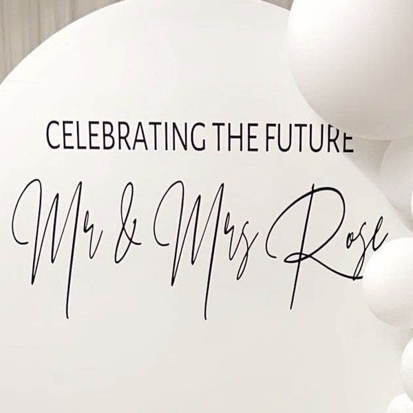 Celebrating the Future Mr & Mrs Bridal Shower Party Decal | Personalized Bridal Shower Party Decal | Bridal Shower Party Decorations Decor