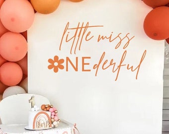 Little Miss ONEderful First Birthday Party Decal. Little Miss Birthday Girl First Onederful Birthday Decorations First Birthday Girl Theme