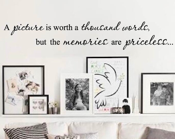 Family Wall Decal A Picture is Worth a Thousand Words Family Room Wall ...