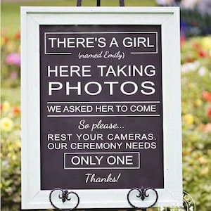 Unplugged Wedding Ceremony Decal | Wedding Ceremony Vinyl Decal | No Photos Sign Sticker | Personalized Reception Party Decal