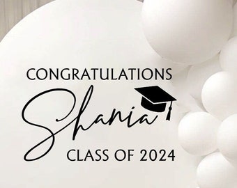 Graduation Decal for Balloon Arch, Balloon Arch Decoration, Personalized Graduation Decorations Graduation Decorations 2024 Graduation Decor