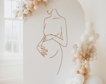 Pregnant Woman Silhouette Vinyl | Maternity Wall Decal for Expecting Mom Nursery Decor, Baby Shower Display, or Motherhood Art (Decal Only)