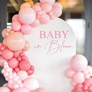 A Little Baby in Bloom Baby Shower Decal | Floral Baby Shower Backdrop Vinyl Sticker | Garden or Spring Baby Party Decor (Decal Only)