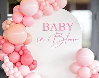 A Little Baby in Bloom Baby Shower Decal | Floral Baby Shower Backdrop Vinyl Sticker | Garden or Spring Baby Party Decor (Decal Only)