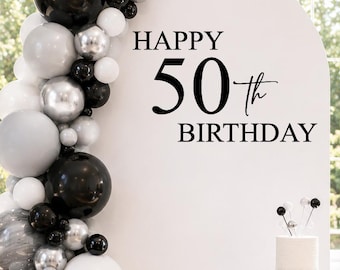 Any Age Birthday Decal, Custom Age Birthday Backdrop, Personalized Birthday Party, Happy Birthday Sign, Adult or Teen Birthday (Decal Only)