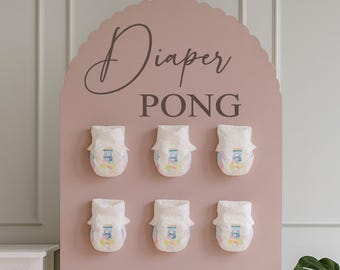 Diaper Pong Vinyl | Baby Shower Game Backdrop Display for Diaper Party, Co-Ed Shower, or Funny Baby Celebration (Decal Only)