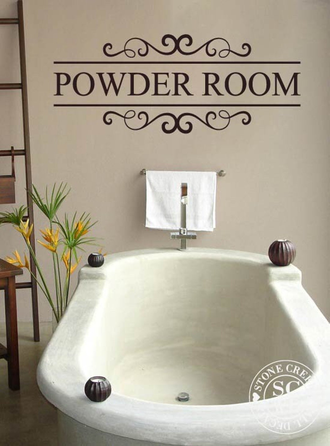 Powder Room Decal Bathroom Wall Decor Restroom Wall Decal Powder Room
