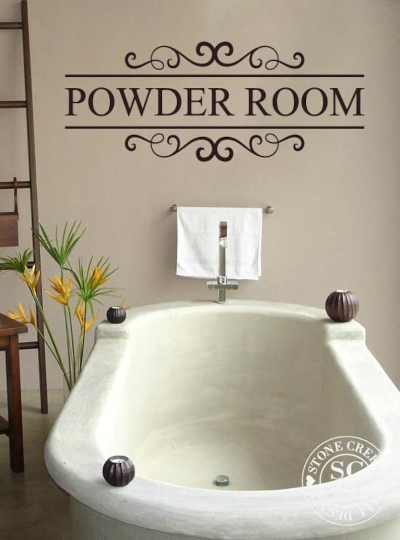 Powder Room Decal Bathroom Wall Decor Restroom Wall Decal Etsy