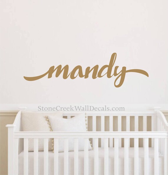 girls nursery decal rustic cottage style name decal name wall | etsy